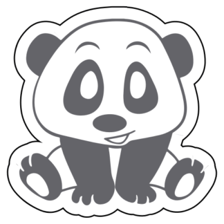 Playful Panda Sticker (Grey)